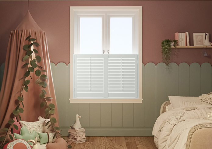 Kensington, Muted White - Cafe Style Plantation Shutter - Image 6